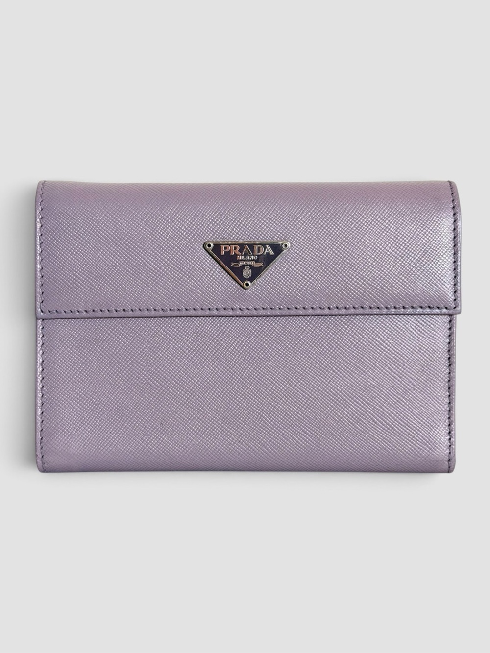 Prada Purple Leather Compact Wallet